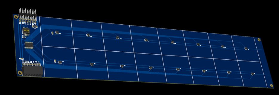 CAD-Ansicht eines Leiterplatten-Layouts