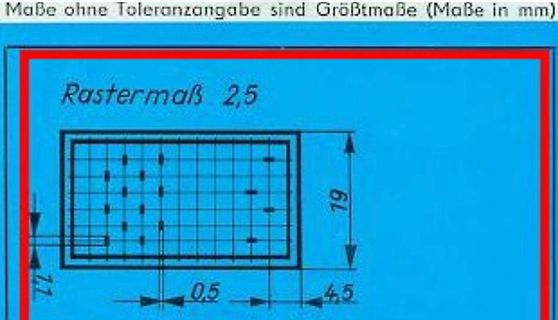 Technische Zeichnung mit Rastermaß und Bemaßung