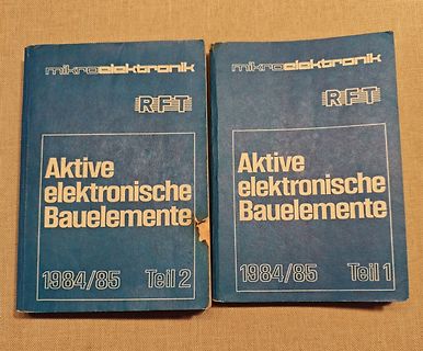 Zwei Bücher über aktive elektronische Bauelemente von RFT