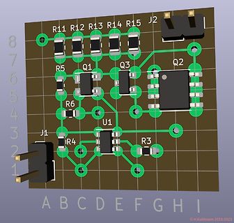 CAD-Ansicht eines Leiterplatten-Layouts