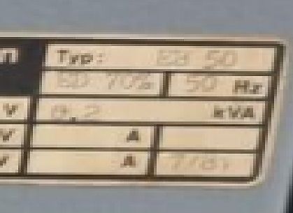 Typenschild eines elektrischen Geräts