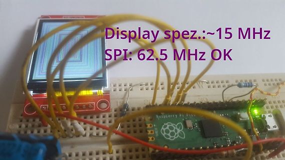 Aufbau mit Raspberry Pi Pico und Display auf Breadboard