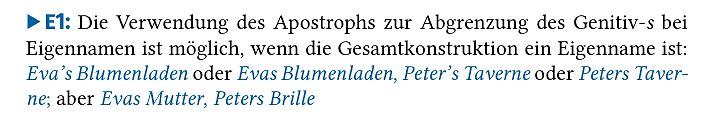 Grammatikregel zur Verwendung des Apostrophs