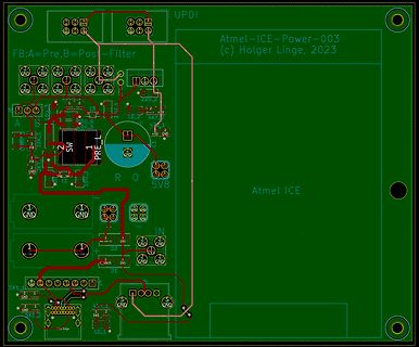 PCB-Layout einer Leiterplatte Atmel-ICE-Power-003