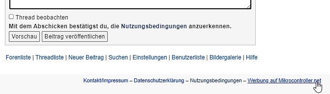 Ausschnitt einer Foren-Webseite