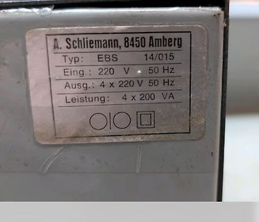 Typenschild eines Transformators