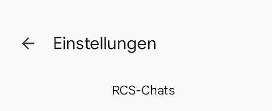 Menüansicht Einstellungen RCS-Chats