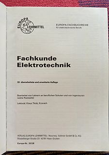 Buchcover Fachkunde Elektrotechnik
