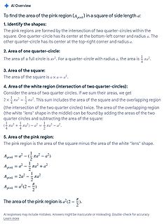 Mathematische Herleitung der Fläche einer pinken Region