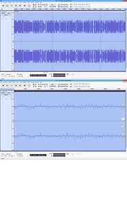 Audacity Software Screenshot mit Wellenform-Ansicht
