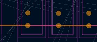 Ausschnitt eines PCB-Layouts mit Durchkontaktierungen