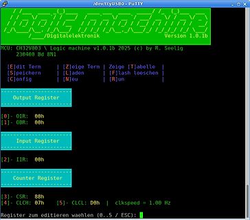 Terminal-Fenster einer Logic Machine Software