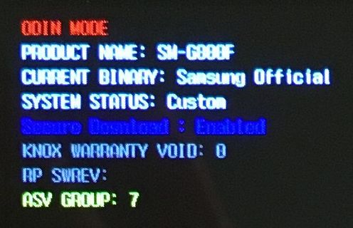 Samsung Odin Mode Display