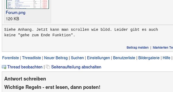 Screenshot eines Forenbeitrags
