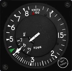 Flugzeuginstrument Geschwindigkeitsanzeige