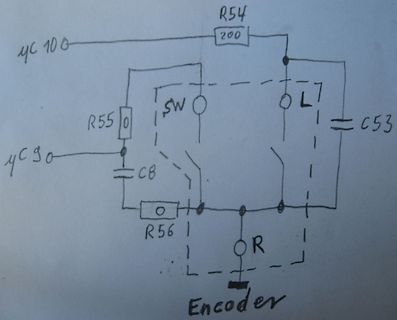 Handgezeichneter Schaltplan eines Encoders