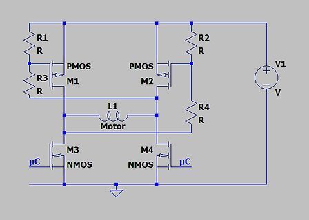 H-Brücke Schaltplan für einen Motor