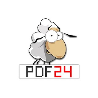 Logo mit Comic-Schaf und PDF24 Schriftzug