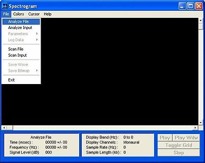Screenshot einer Spectrogram-Software