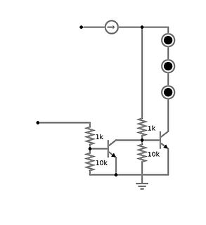 Schaltplan mit Transistoren und LEDs