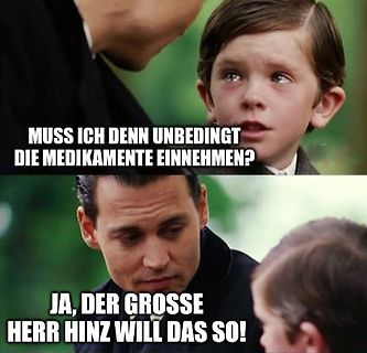 Meme mit Text über Medikamenteneinnahme