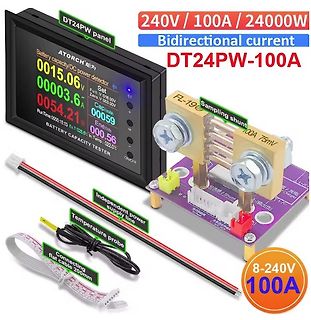 Batteriekapazitäts-Tester mit Display und Shunt-Modul