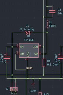 Schaltplan eines PT4115 LED-Treibers