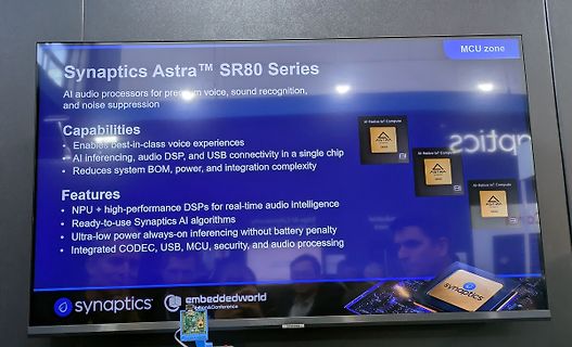 Präsentation der Synaptics Astra SR80 Serie auf Monitor