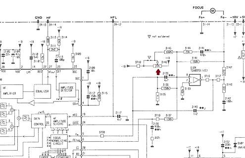 Schaltplan eines HF-Verstärkers mit Amplitude Detector