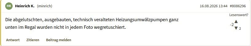 Screenshot eines Forenbeitrags