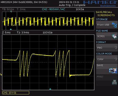 Oszilloskop-Screenshot eines Signals
