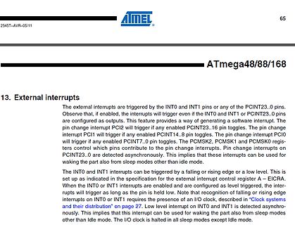 Textauszug aus einem Atmel ATmega48/88/168 Datenblatt