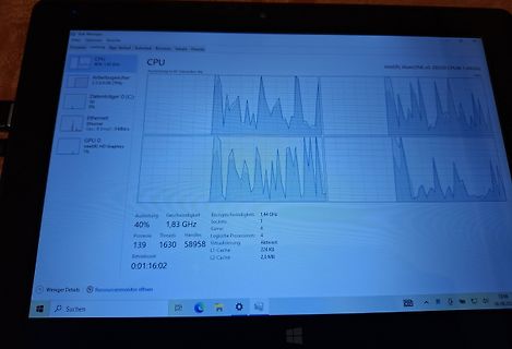 Foto eines Computerbildschirms mit Task-Manager