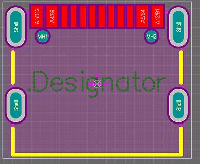 CAD-Ansicht eines Leiterplatten-Layouts