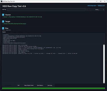 Screenshot des HDD Raw Copy Tools