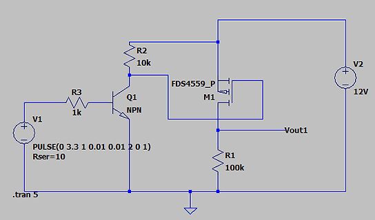 Schaltplan einer Transistorschaltung mit MOSFET