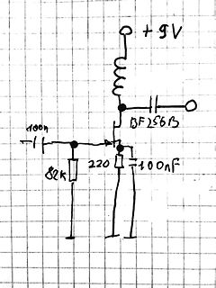 Handgezeichneter Schaltplan mit Transistor