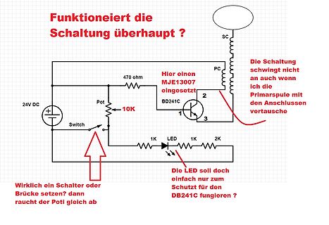 Schaltplan mit Fragen zur Funktionsweise