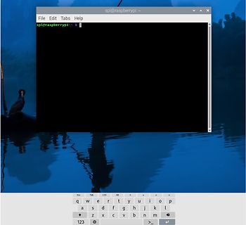 Terminal-Fenster auf Desktop-Hintergrund