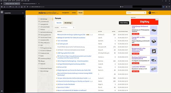 Screenshot des Mikrocontroller.net Forums