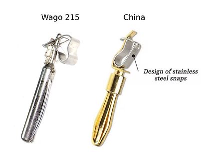 Vergleich Wago 215 und China Klemmen