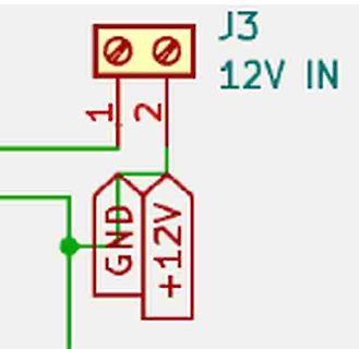 Ausschnitt eines PCB-Layouts mit Stromversorgung