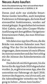 Deutscher Text über Cloudabschaltung bei Fahrzeugen