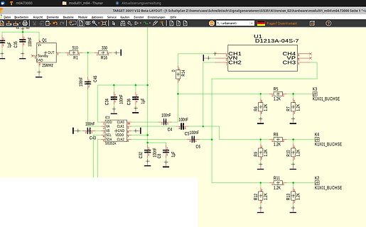 Schaltplan mit Mikrocontroller Si5351A