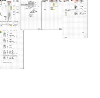 Assembler-Code und Registeranzeige eines Mikrocontrollers