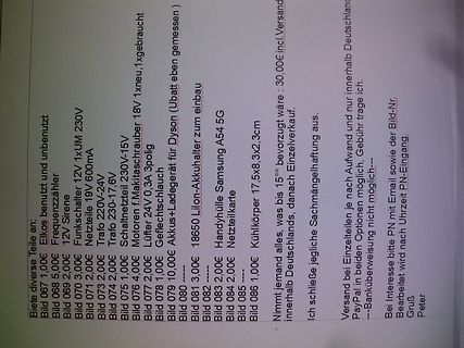 Liste von Elektronik-Verkaufsartikeln