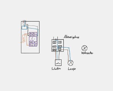 Handgezeichnete Skizze einer elektrischen Verschaltung