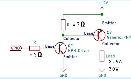 Schaltplan mit NPN- und PNP-Transistor zur Laststeuerung