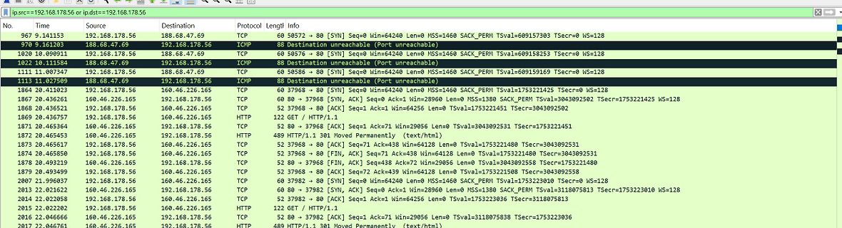 Wireshark Netzwerkprotokoll-Analyse Screenshot