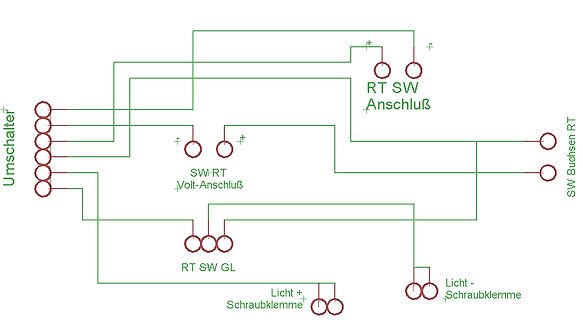 Einfacher Schaltplan mit Anschlussbezeichnungen